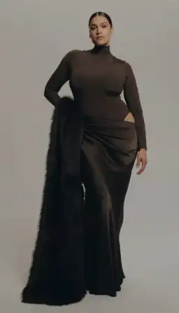 Henne Soraia Long Sleeve Dress in Chocolate Size 14 for rent on The Volte - image 1