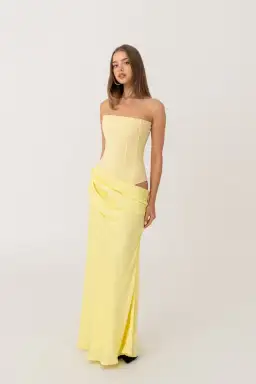 HNTR The Label Huxley Maxi Gown Lemon Size 6 for rent on The Volte - image 1