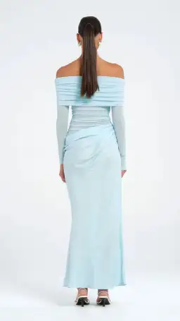 Benni Yasmin Off Shoulder Dress Maxi Baby Blue Size AU 10  for rent on The Volte - image 3