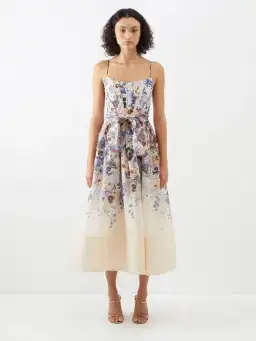 Zimmermann Tama Corset Midi Dress Floral Size 3 / AU 14