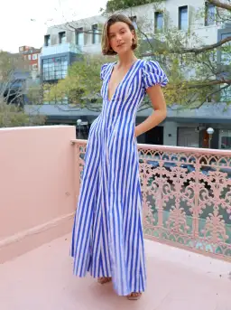 By Nicola S/S Wavy Maxi Dress in Stripe Size AU 14 for rent on The Volte - image 4