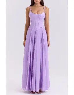 House of CB Pascha butterfly Corset Maxi Dress in Orchid Size 