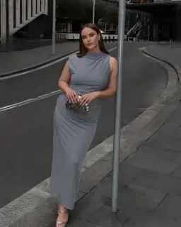 Sheike Gia Dress Midi Dove Grey Size AU 18 for rent on The Volte - image 1