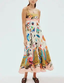 Alemais Evergreen Printed Maxi Sundress Size AU 12