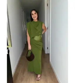 Acler Woodline Maxi Dress Fern Green Size AU 10