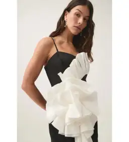 Aje Parallels Spiral Midi Dress Black Size 10 for rent on The Volte - image 5