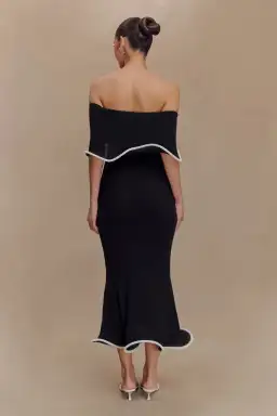 MESHKI Molly Off Shoulder Knit Midi Dress Black Size S / Size AU 8 for rent on The Volte - image 5