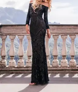 Loreta Mimosa Off Shoulder Gown Black Size AU 6