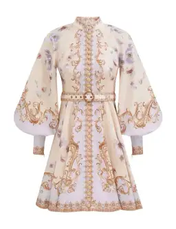 Zimmermann Hypnotic Buttoned Mini Dress Multi Size Size AU 12