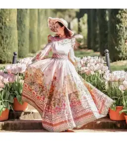 Zimmermann Kaleidoscope Bell Sleeve Gown Multi Floral Size 3 AU 14 for rent on The Volte - image 2