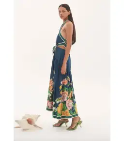 Alemais Lyla Halter Midi Dress Blue Size AU 12 for rent on The Volte - image 4