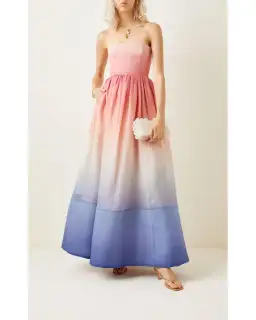 Zimmermann Postcard Strapless Maxi Dress Ombre Size 2 / AU 12
