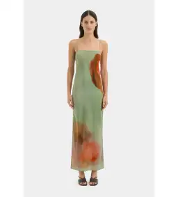 Sir The Label Calle Slip Maxi Dress Acquerello Print Size 0/AU 6