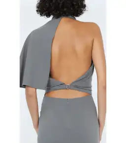 Bec & Bridge Sanja Asym Mini Dress Elephant Grey Size AU 6 for rent on The Volte - image 3