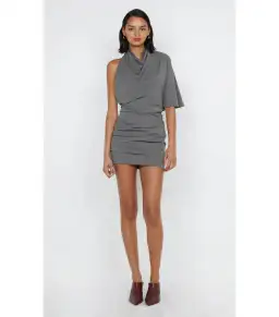 Bec & Bridge Sanja Asym Mini Dress Elephant Grey Size AU 6 for rent on The Volte - image 1