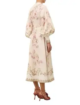 Zimmernmann Hypnotic Buttoned Midi Dress Cream Peony for rent on The Volte - image 2