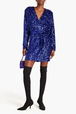 Rotate By Birger Christensen Sequinned Blue Mini Size 10 for rent on The Volte - image 1