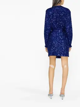 Rotate By Birger Christensen Sequinned Blue Mini Size 10 for rent on The Volte - image 5