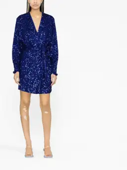 Rotate By Birger Christensen Sequinned Blue Mini Size 10 for rent on The Volte - image 4