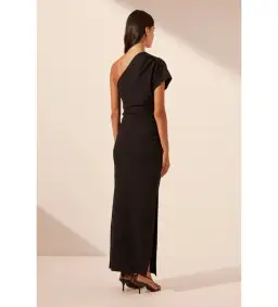 Shona Joy Beau Asymmetrical Midi Dress Black Size 12 for rent on The Volte - image 5