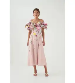 Aje Misha Maxi Dress in Pink Collage Floral Size XS / AU 6