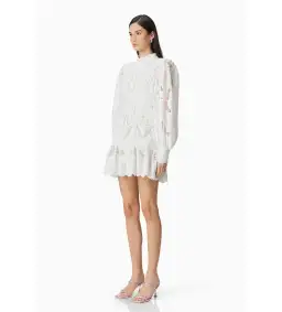 Elliatt Eliza Long Sleeve Mini Dress White Size AU 8 for rent on The Volte - image 3