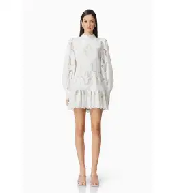 Elliatt Eliza Long Sleeve Mini Dress White Size AU 8 for rent on The Volte - image 1