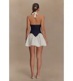 MESHKI Merlyn Denim Cotton Mini Dress Indigo Blue Size S AU 8 for rent on The Volte - image 4