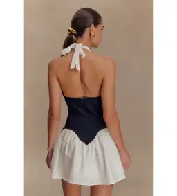 MESHKI Merlyn Denim Cotton Mini Dress Indigo Blue Size S AU 8 for rent on The Volte - image 5