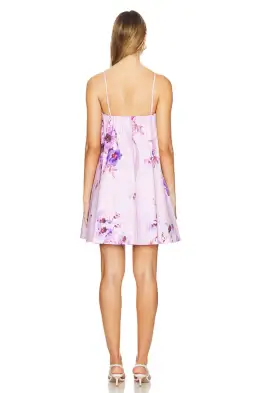 Zimmermann Lightburst Puff Mini Dress Purple Floral Size AU 12 for rent on The Volte - image 3