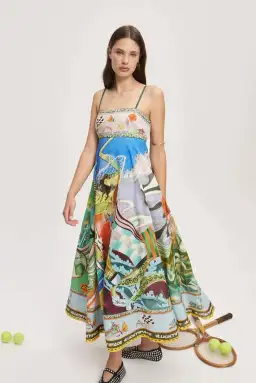 Alemais Lucky Pace Sundress Multi Print Size 12