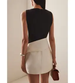 Rachel Gilbert Rikki Fold over Stretch-crepe Mini Dress in Multi Size AU 10 for rent on The Volte - image 3