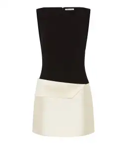 Rachel Gilbert Rikki Foldover Stretch-crepe Mini Dress in Black/White Size AU 12 for rent on The Volte - image 4
