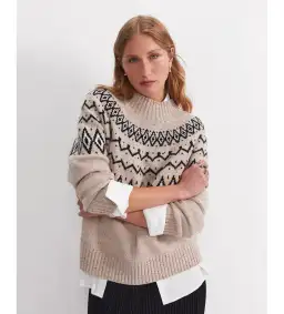 Sportscraft Sunflower Fair Isle Wool Sweater Oatmeal One Size for rent on The Volte - image 1