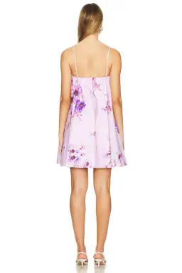 Zimmermann Lightburst Puff Mini Dress Purple Floral Size 2 / Size Au 12 for rent on The Volte - image 3