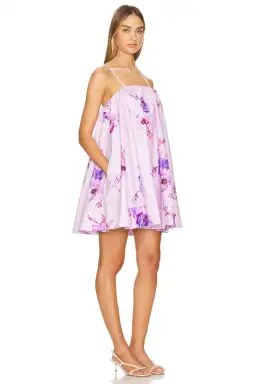 Zimmermann Lightburst Puff Mini Dress Purple Floral Size 2 / Size Au 12 for rent on The Volte - image 2