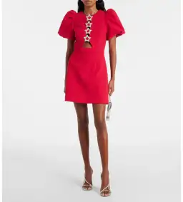 Rebecca Vallance Akari Puff Sleeve Mini Dress in Red Size AU10 for rent on The Volte - image 1