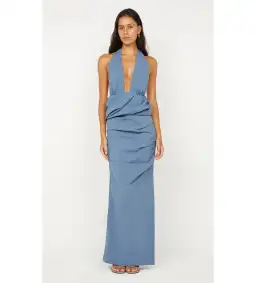 Bec & Bridge Priscilla Bubble Maxi Dress Steel Blue Size 6