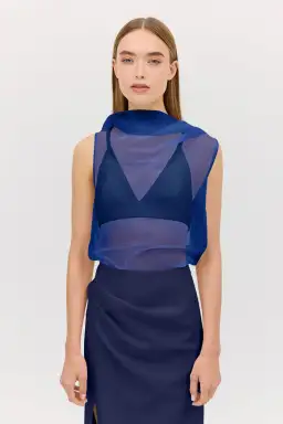 Bianca Spender Royal Chiffon Cezzane Top Size AU 8 for rent on The Volte - image 2