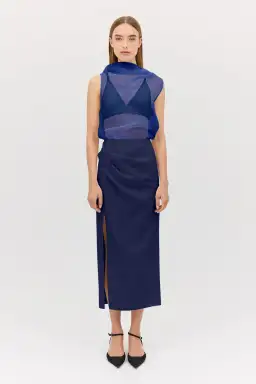 Bianca Spender Royal Chiffon Cezzane Top Size AU 8 for rent on The Volte - image 3