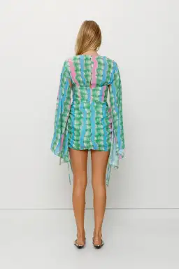 The Wolf Gang Zoya Mini Dress Tie Dye Stripe Size AU 8 for rent on The Volte - image 4