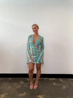 The Wolf Gang Zoya Mini Dress Tie Dye Stripe Size AU 8 for rent on The Volte - image 3