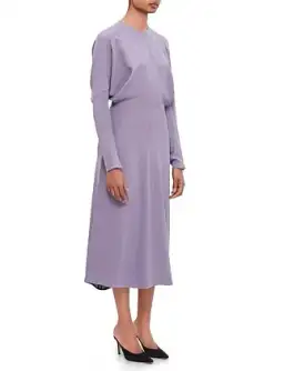 Victoria Beckham Dolman Midi Dress with Blouson Bodice Purple Size 16 for rent on The Volte - image 9