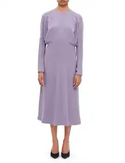 Victoria Beckham Dolman Midi Dress with Blouson Bodice Purple Size 16 for rent on The Volte - image 2