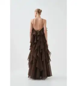 Aje Pandorea Layered Maxi Dress Carob  10 for rent on The Volte - image 5