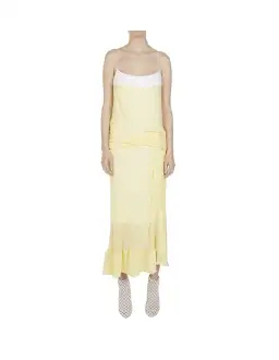 Christopher Esber Waffled Hem Yellow Dress Size AU 8