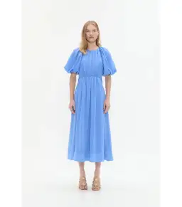 Aje Alma Midi Dress in Mist Blue Size AU 12 for rent on The Volte - image 1