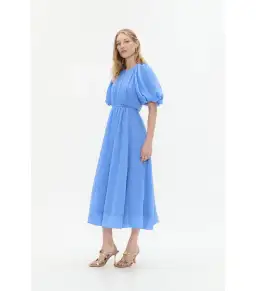 Aje Alma Midi Dress in Mist Blue Size AU 12 for rent on The Volte - image 5