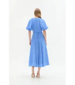 Aje Alma Midi Dress in Mist Blue Size AU 12 for rent on The Volte - image 6