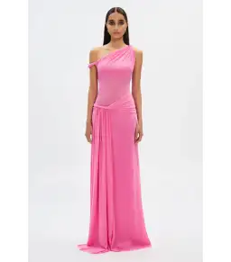 MISHA Sisal Mesh Maxi Dress Orchid Pink Size 10/M for rent on The Volte - image 1